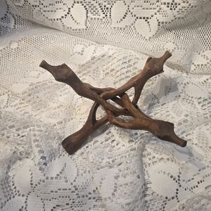 Plant Holder Decor. Rustic Brown Driftwood Sculpture